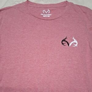 Realtree Heathered Pink Tee with Logo
